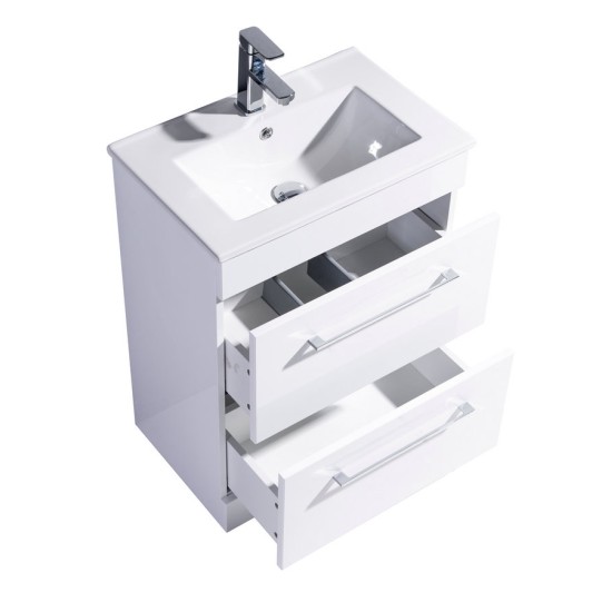 Siren 500 Gloss White Floor Unit & Basin