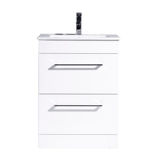 Siren 500 Gloss White Floor Unit & Basin