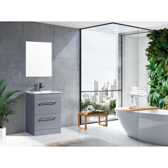 Siren 500 Pebble Grey Floor Unit & Basin