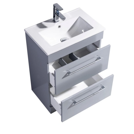 Siren 500 Pebble Grey Floor Unit & Basin